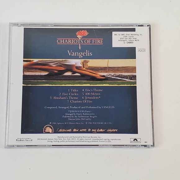 Vangelis CHARIOTS OF FIRE [CD, 1981] - Picture 4 of 4